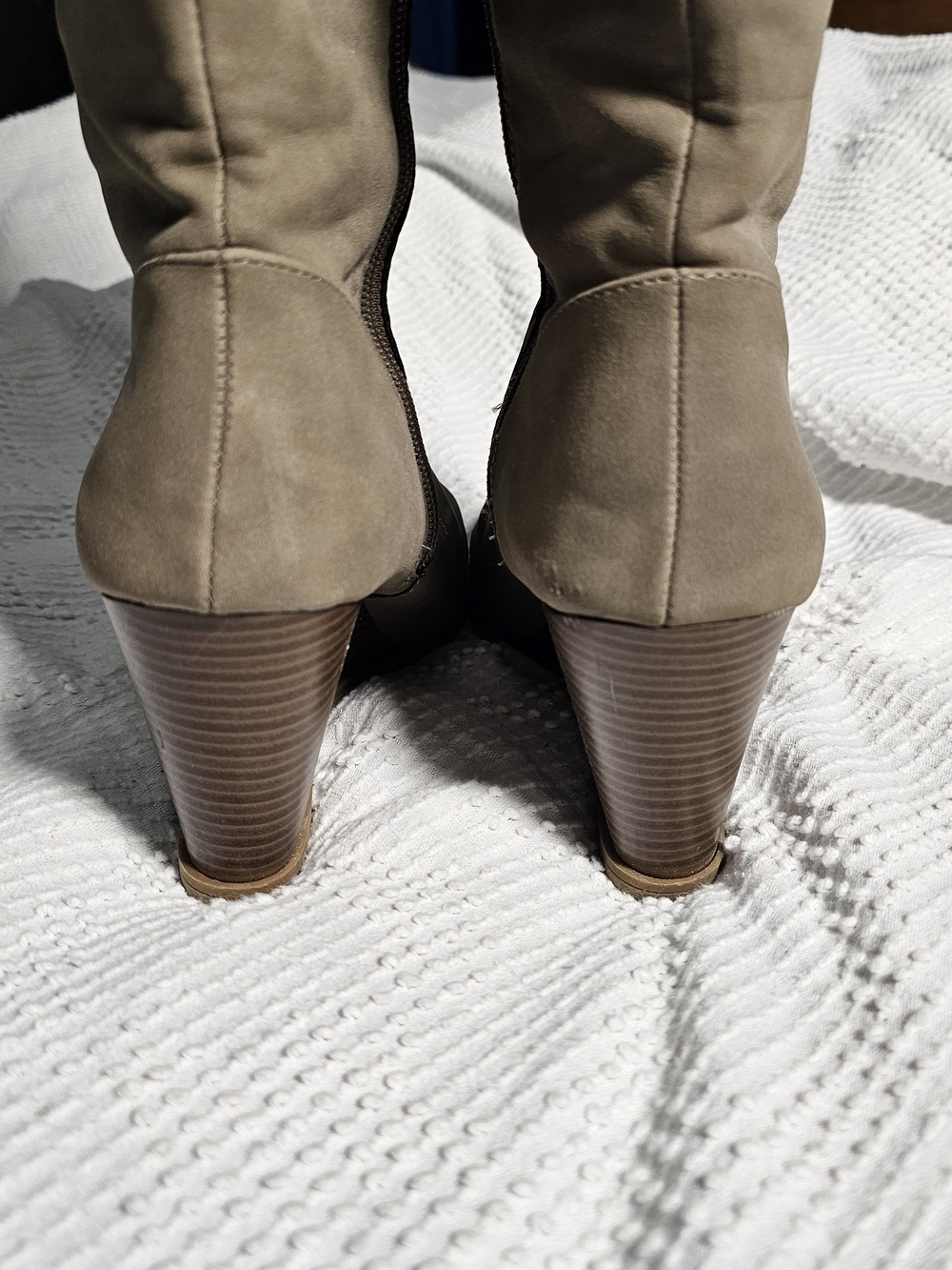 Jasmine Taupe Knee-High Wedge Boots - Picture 5 of 15